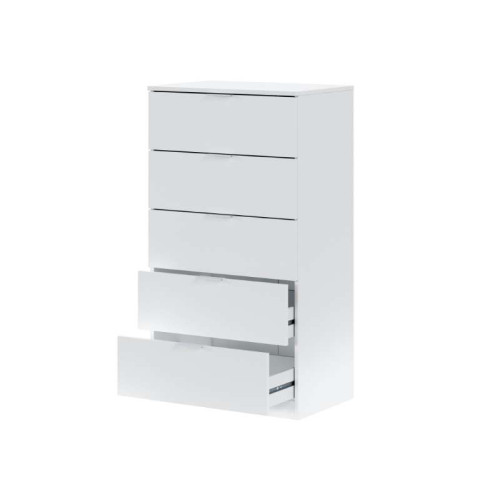 Commode Alaya 5 Tiroirs Blanc Artik | Kitdescans