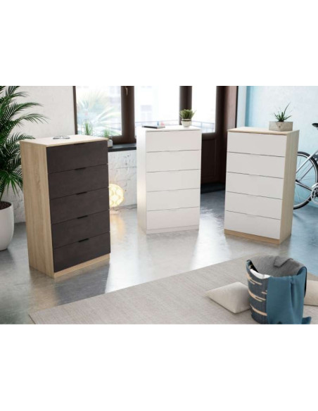 Cajonera Alaya 5 Cajones Blanco Artik | Kitdescans Cajonera Alaya 5 Cajones Blanco Artik | Kitdescans