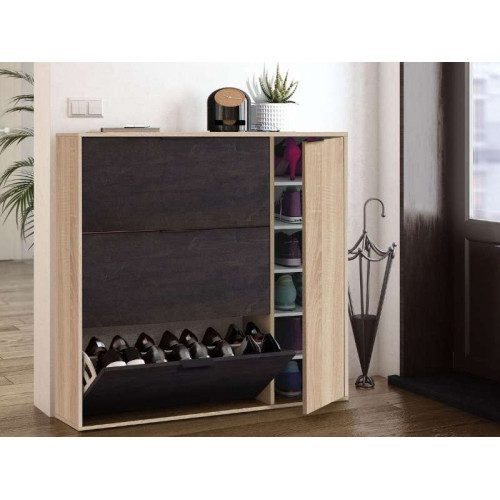 Oxis Shoe Cabinet 3 Flip-Down Doors + 1 Side Door | Kitdescans