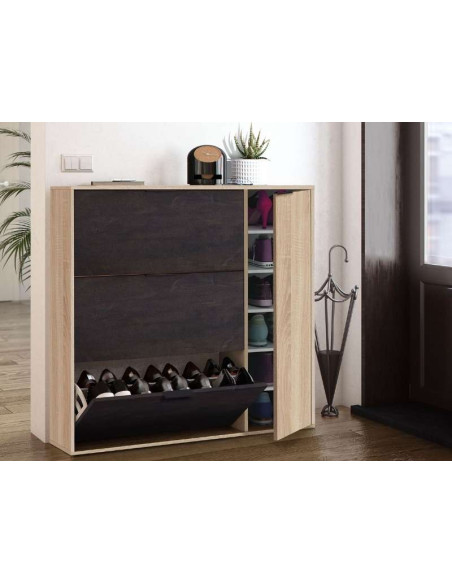 Oxis Shoe Cabinet 3 Flip-Down Doors + 1 Side Door | Kitdescans
