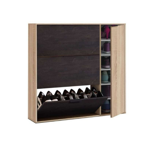 Oxis Shoe Cabinet 3 Flip-Down Doors + 1 Side Door | Kitdescans