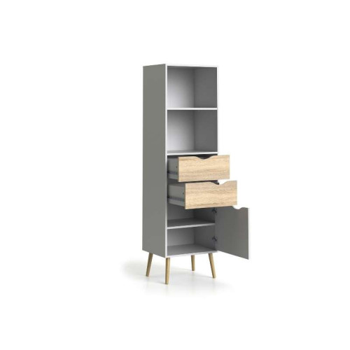 Oslo Bookshelf 2 Drawers / 1 Door | Kitdescans