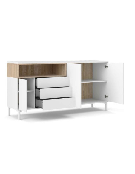 Aparador Roomers Blanco 3 cajones / 2 puertas | Kitdescans Aparador Roomers Blanco 3 cajones / 2 puertas | Kitdescans