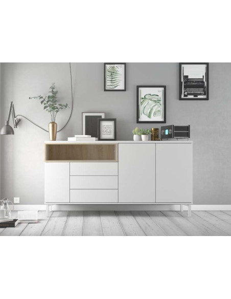 Aparador Roomers Blanco 3 cajones / 2 puertas | Kitdescans Aparador Roomers Blanco 3 cajones / 2 puertas | Kitdescans
