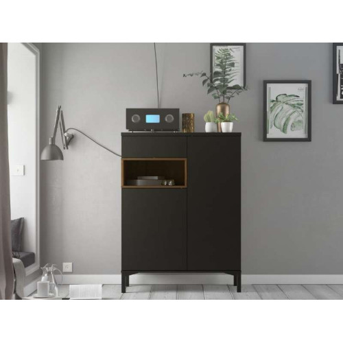Roomers Sideboard Black 1 Drawer / 2 Doors | Kitdescans