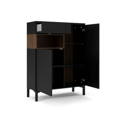 Aparador Roomers Negro 1 cajón / 2 puertas | Kitdescans