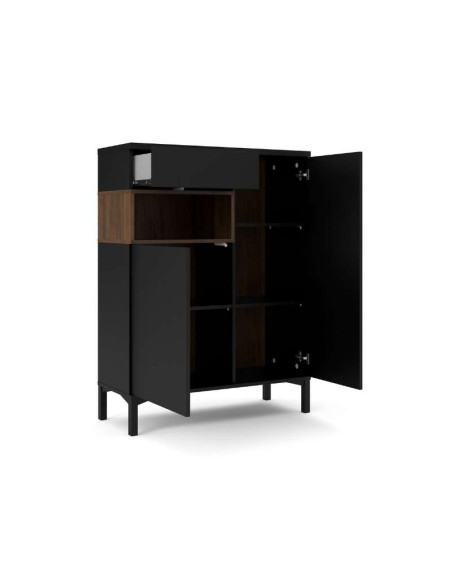 Aparador Roomers Negro 1 cajón / 2 puertas | Kitdescans
