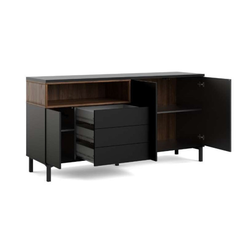 Roomers Sideboard Black 3 Drawers and 2 Doors | Kitdescans