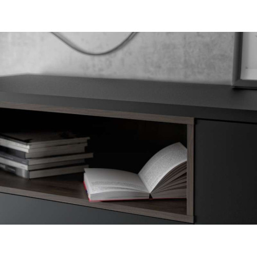 Aparador Roomers Negro 3 cajones / 2 puertas | Kitdescans