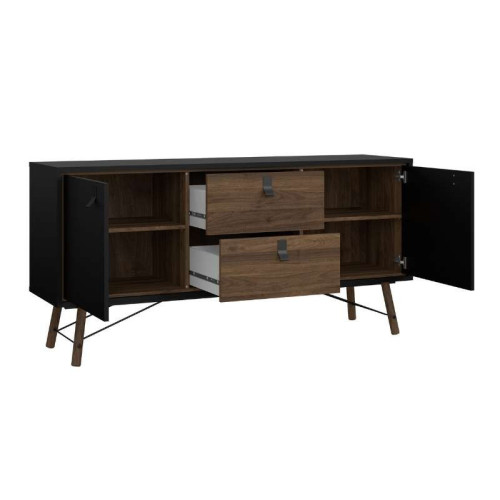 Buffet RY Noir Noyer 2 tiroirs / 2 portes | Kitdescans