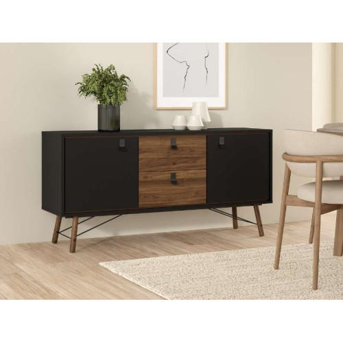 Buffet RY Noir Noyer 2 tiroirs / 2 portes | Kitdescans