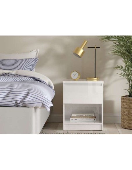 Naia Dresser 1 Drawer - Glossy White | Kitdescans Naia Dresser 1 Drawer - Glossy White | Kitdescans
