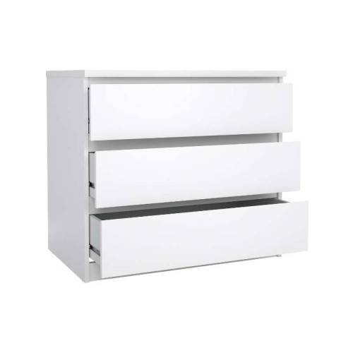 Commode Naia 3 Tiroirs - Blanc Brillant | Kitdescans