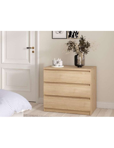 Commode Naia 3 Tiroirs - Jackson Naturel | Kitdescans