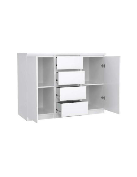 Cajonera Naia 2 Puertas y 4 Cajones - Blanco Brillante | Kitdescans Cajonera Naia 2 Puertas y 4 Cajones - Blanco Brillante | Kitdescans