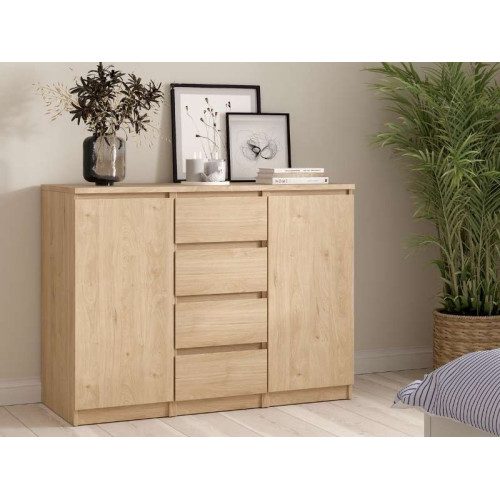 Commode Naia 2 Portes et 4 Tiroirs - Jackson Naturel | Kitdescans