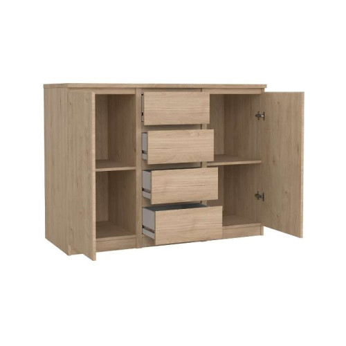 Commode Naia 2 Portes et 4 Tiroirs - Jackson Naturel | Kitdescans