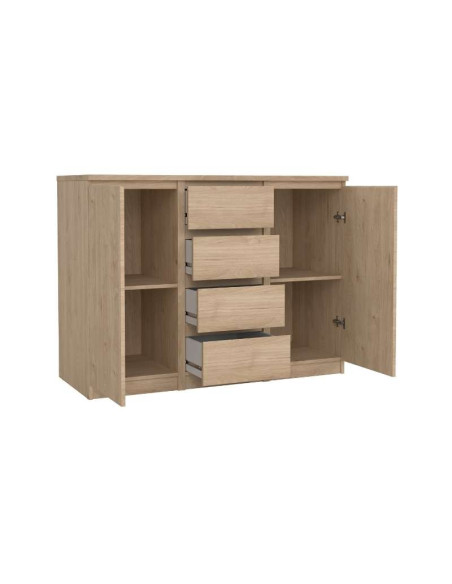 Commode Naia 2 Portes et 4 Tiroirs - Jackson Naturel | Kitdescans