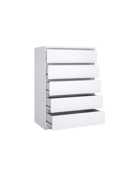 Naia Dresser 5 Large Drawers - Glossy White | Kitdescans