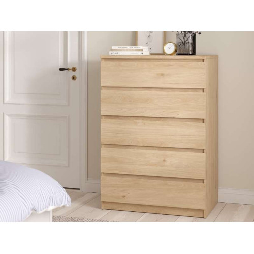 Commode Naia 5 Tiroirs Grands - Jackson Naturel | Kitdescans