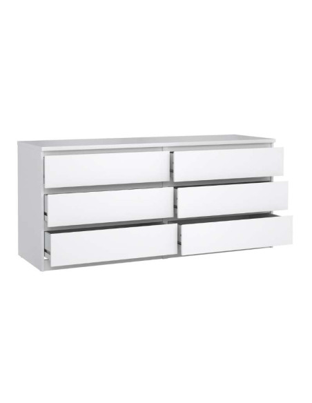 Calaixera Naia 6 Calaixos - Blanc Brillant | Kitdescans