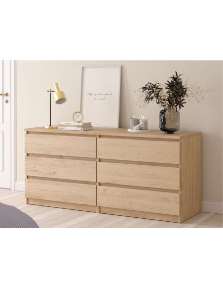 Commode Naia 6 Tiroirs - Jackson Naturel | Kitdescans Commode Naia 6 Tiroirs - Jackson Naturel | Kitdescans