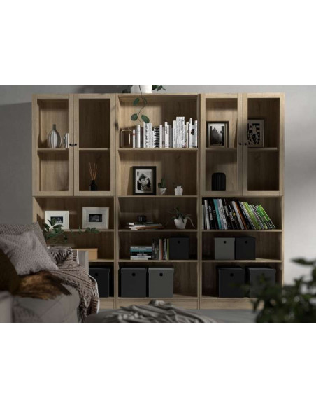 Estantería Básica Alta Amplia (Roble) | Kitdescans Estantería Básica Alta Amplia (Roble) | Kitdescans