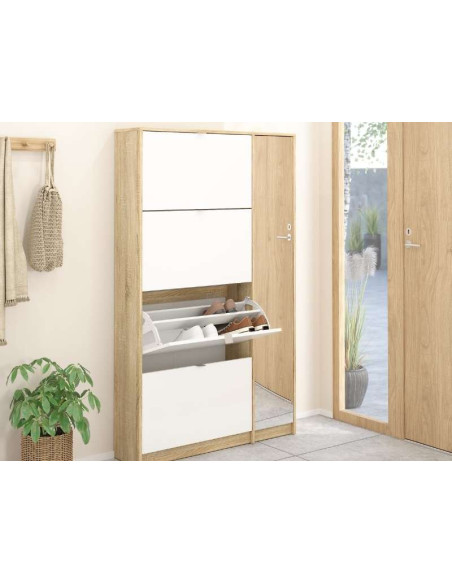 Shoe Rack 4 Doors with Side Mirror Door | Kitdescans Shoe Rack 4 Doors with Side Mirror Door | Kitdescans