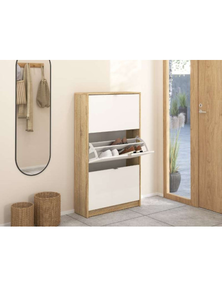 Meuble à Chaussures 3 Portes Basculantes / 2 Espaces | Kitdescans Meuble à Chaussures 3 Portes Basculantes / 2 Espaces | Kitdescans