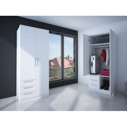 Armoire Eco+ 3 Tiroirs / 2 Portes / Blanc | Kitdescans
