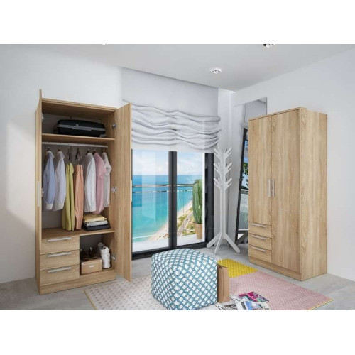 Armario Eco+ 3 Cajones / 2 Puertas / Roble | Kitdescans