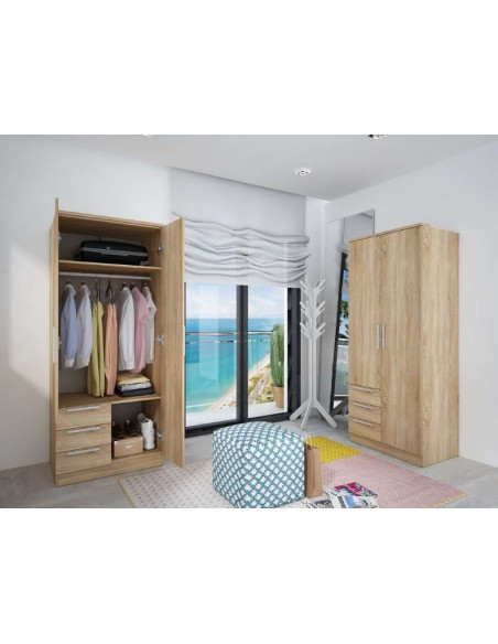 Armario Eco+ 3 Cajones / 2 Puertas / Roble | Kitdescans