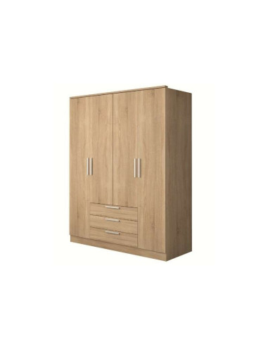 Armoire Eco+ 3 Tiroirs / 4 Portes / Chêne | Kitdescans