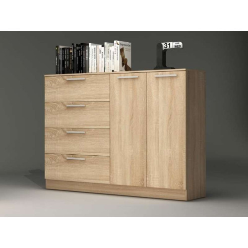 Eco+ 4-Drawer Chest / 2 Doors / Oak | Kitdescans