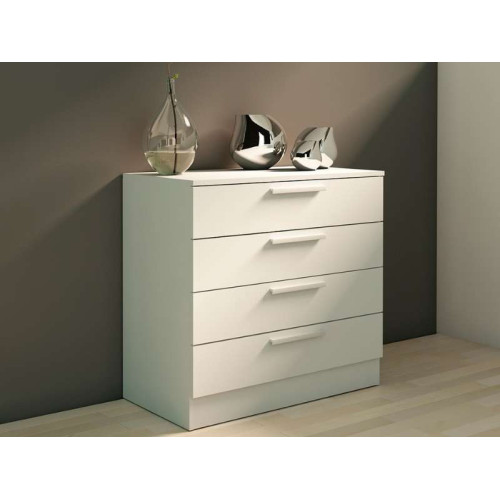 Commode Eco+ à 4 Tiroirs / Blanc | Kitdescans