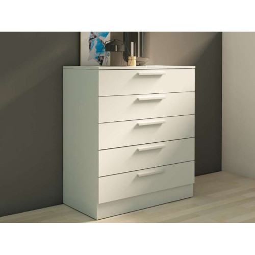 Commode Eco+ à 5 Tiroirs / Blanc | Kitdescans