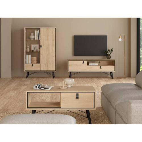 Meuble TV Ry 1 Tiroir Et 1 Porte Jackson Hickory | Kitdescans