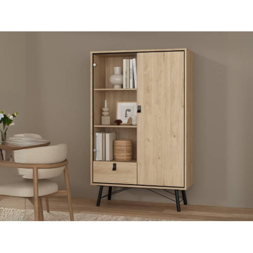 Vitrina Ry 1 Cajón Y 2 Puertas Jackson Hickory | Kitdescans