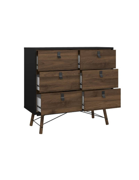 Cajonera Ry 6 cajones negro nogal comprar Kitdescans  Cajonera Ry 6 cajones negro nogal comprar Kitdescans