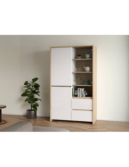 Display Cabinet Next 2 Drawers And 2 Doors White Oak | Kitdescans Display Cabinet Next 2 Drawers And 2 Doors White Oak | Kitdescans