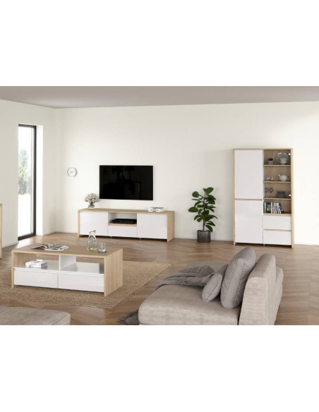 Display Cabinet Next 2 Drawers And 2 Doors White Oak | Kitdescans Display Cabinet Next 2 Drawers And 2 Doors White Oak | Kitdescans