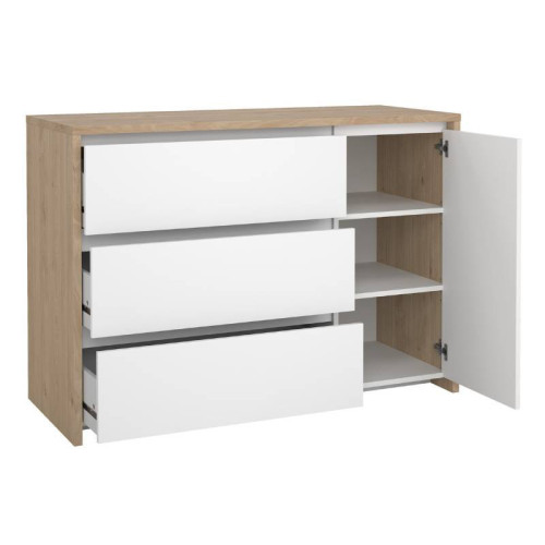  Aparador Next 3 cajones y 1 puerta roble blanco comprar Kitdescans