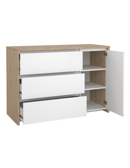  Aparador Next 3 cajones y 1 puerta roble blanco comprar Kitdescans