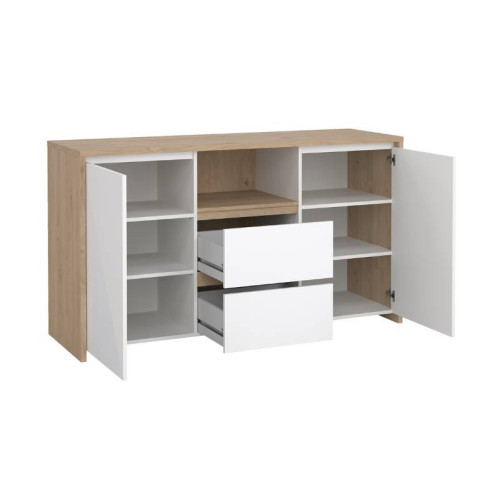 Aparador Next 2 cajones y 2 puertas  roble blanco comprar Kitdescans