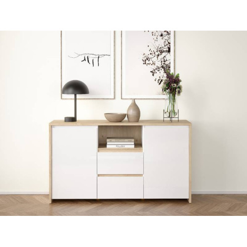 Sideboard Next 2 Drawers And 2 Doors White Oak | Kitdescans