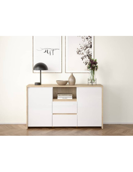 Sideboard Next 2 Drawers And 2 Doors White Oak | Kitdescans Sideboard Next 2 Drawers And 2 Doors White Oak | Kitdescans