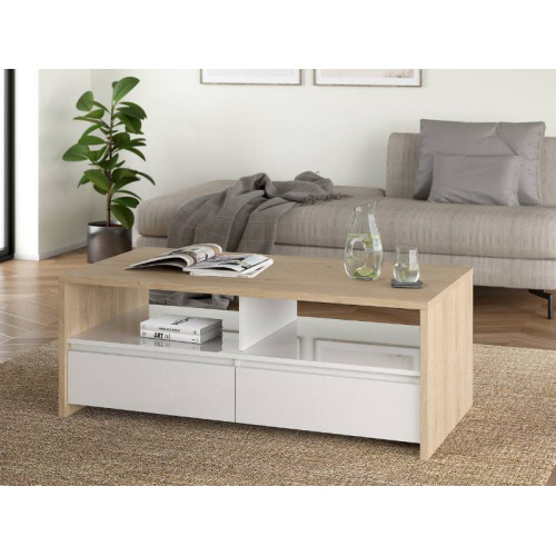 Coffee Table Next 2 Drawers White Oak | Kitdescans