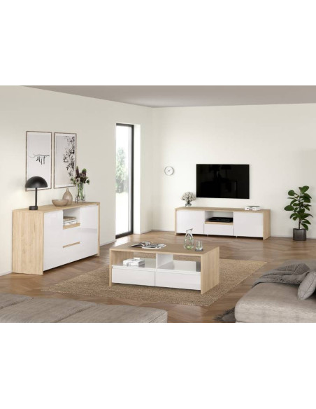 Mueble TV Next 1 Cajón Y 2 Puertas Roble Blanco | Kitdescans Mueble TV Next 1 Cajón Y 2 Puertas Roble Blanco | Kitdescans