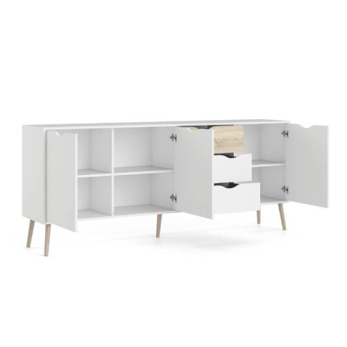  Aparador Oslo 3 cajones y 3 puertas roble blanco comprar Kitdescans