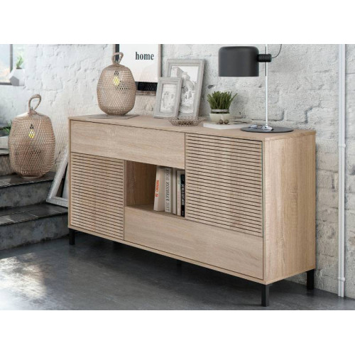 Aparador Elow 2 cajones y 2 puertas roble Canadian comprar Kitdescans